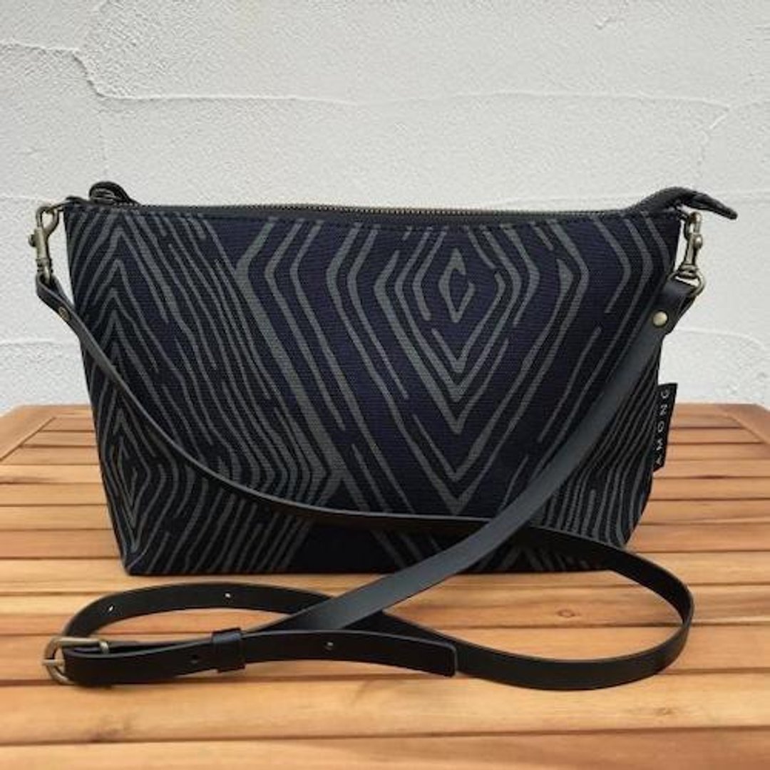 Mini Shoulder Michi Let's decide the pattern - 侧背包/斜挎包 - 棉 黑色