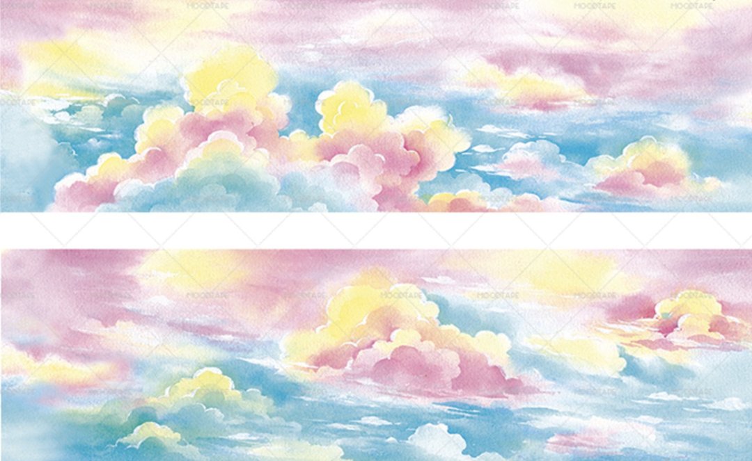 彩虹棉花雲 天気造景 和紙膠帶 - 纸胶带 - 其他材质 多色
