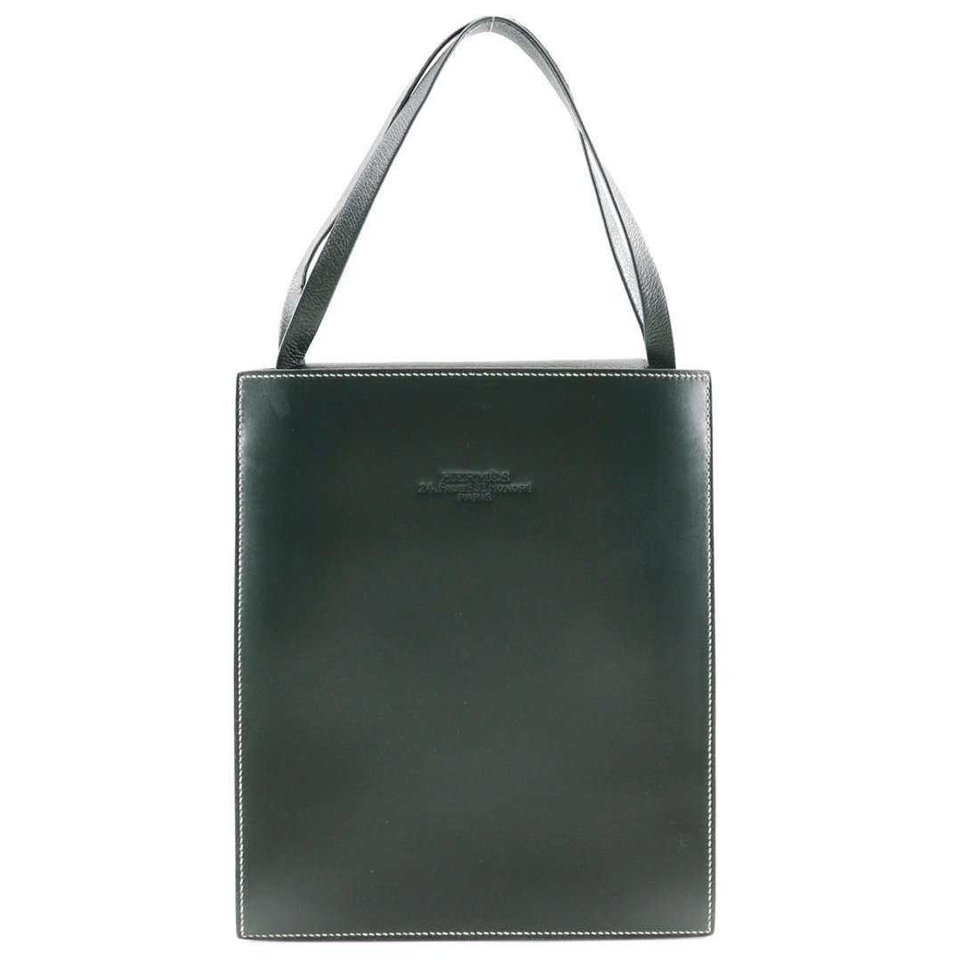 【日本直送】爱马仕 HERMES Lucy PM 手提包 Box Calf 皮革 深绿色 女性【二手品】 - 手提包/手提袋 - 真皮 绿色