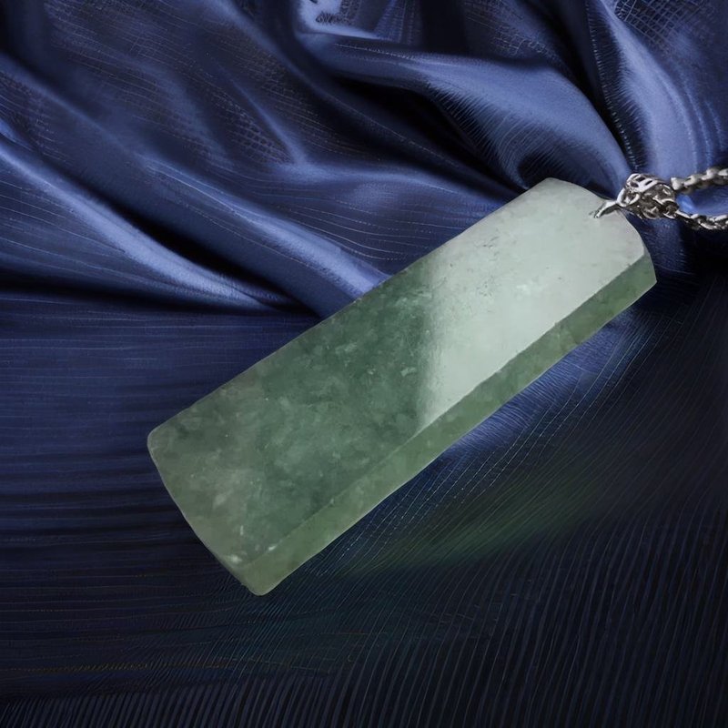 【愿·平安】冰绿无事牌项链18K金坠头 | 天然缅甸翡翠A货 | 送礼 - 项链 - 玉石 绿色