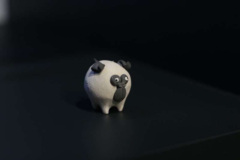 八哥犬 - 摆饰 - 陶 灰色