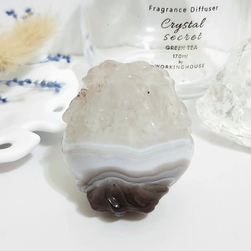 条纹玛瑙龙龟/缓解压力/消除负能量之水晶 - 摆饰 - 水晶 灰色