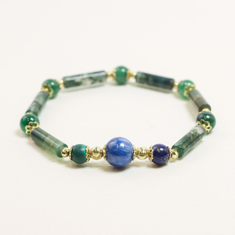 心竹淩云 |菩萨手环-蓝晶石 青金石 孔雀石 东菱玉 魔法阵手环 - 手链/手环 - 水晶 绿色