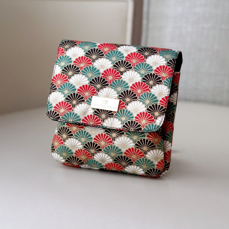 口金钱包 / 口金短夹 / 斜挎钱包- 菊花海岸(红) - 皮夹/钱包 - 棉．麻 红色