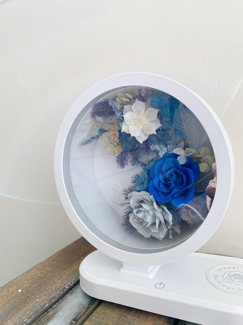 芮米有花_包邮定制 蓝牙音响x台灯x无线手机座充 情人节生日首选2 - 灯具/灯饰 - 植物．花 蓝色