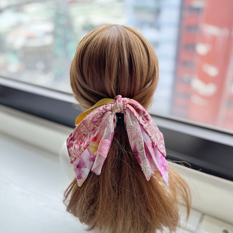 蝴蝶结鲨鱼夹抓夹相交夹发夹发饰头饰-桃粉色 - 发饰 - 其他材质 粉红色