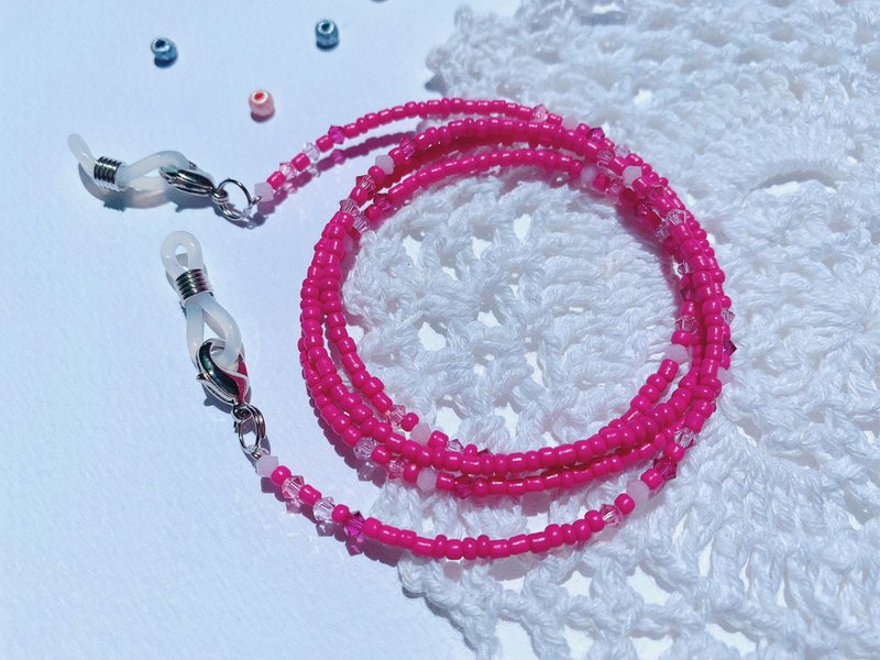 迷之作-桃色情人口罩链眼镜链 - 挂绳/吊绳 - 塑料 粉红色