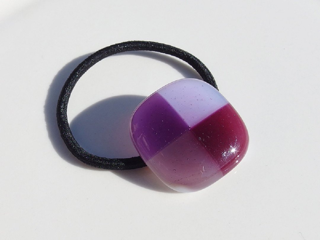 Cotton candy glass (Wataame [grape]) Hair rubber [Can be changed to pony hook] [Made to order] - 发饰 - 玻璃 紫色