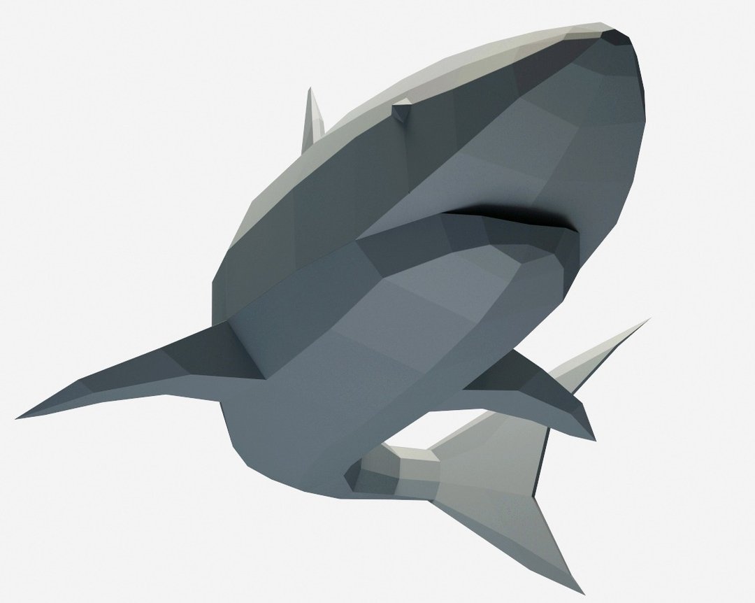 Papercraft Shark, 3D Paper Craft model, low poly tiburon, DIGITAL TEMPLATE - 手工艺教程/工具书 - 其他材质 