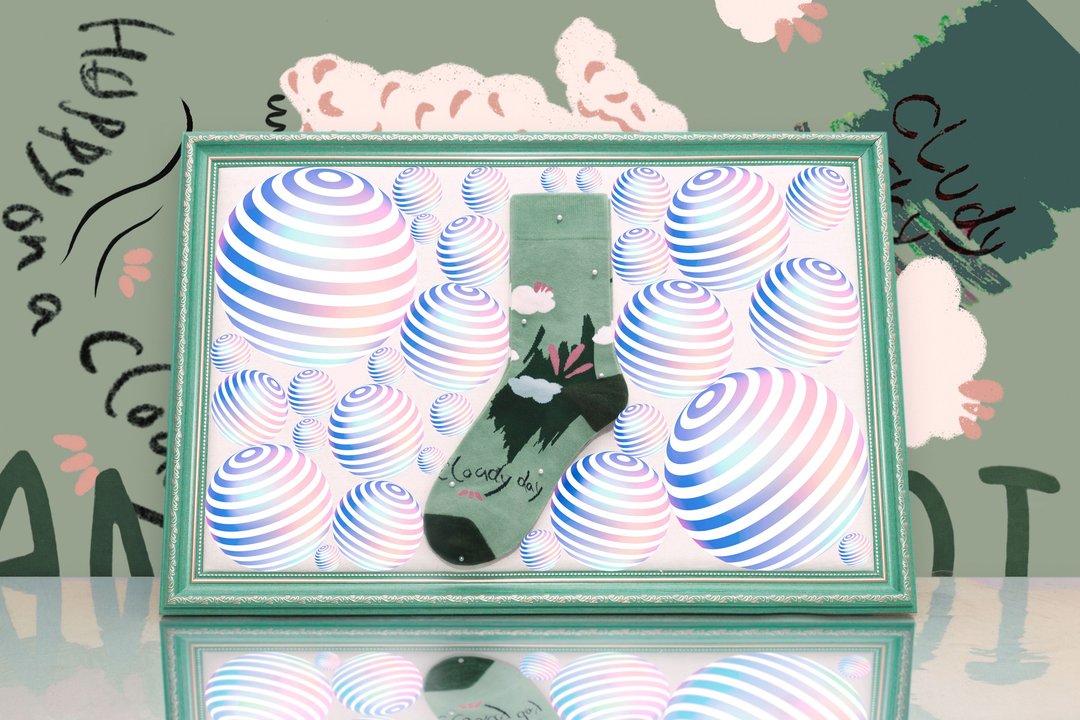 【情人节礼盒】DashinSocks多云转甜棉袜男女情侣中筒潮袜精梳棉W - 袜子 - 棉 