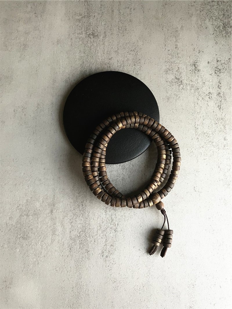 【直切厚片款】天然大王棋楠沉香多圈手串6mm - 手链/手环 - 木头 