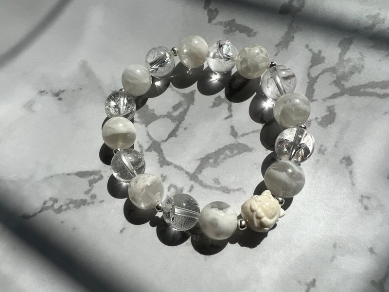 雪花幽灵白阿赛设计款手链 - 手链/手环 - 水晶 白色