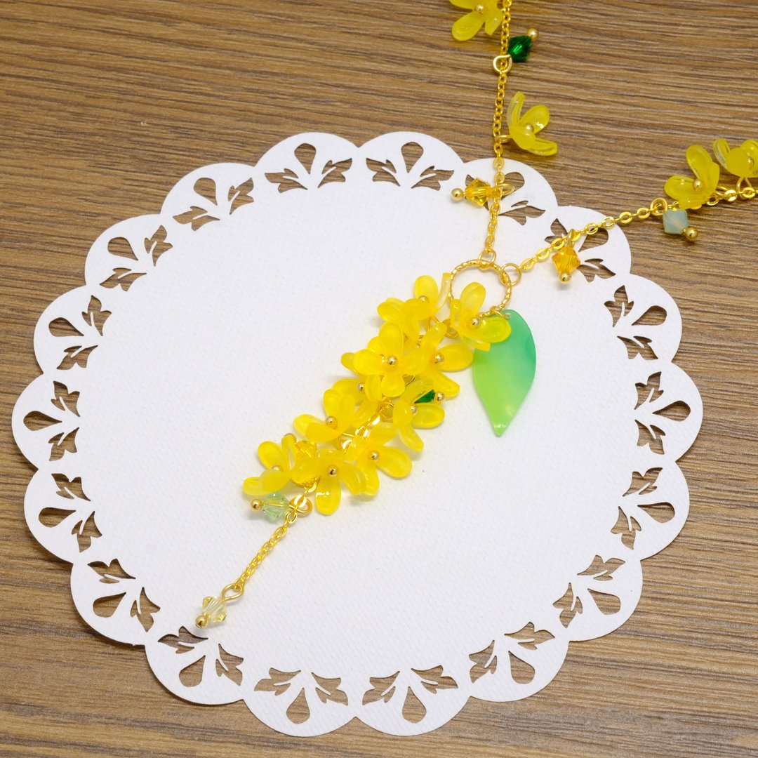 桂花项链【月中花】 - 项链 - 塑料 黄色
