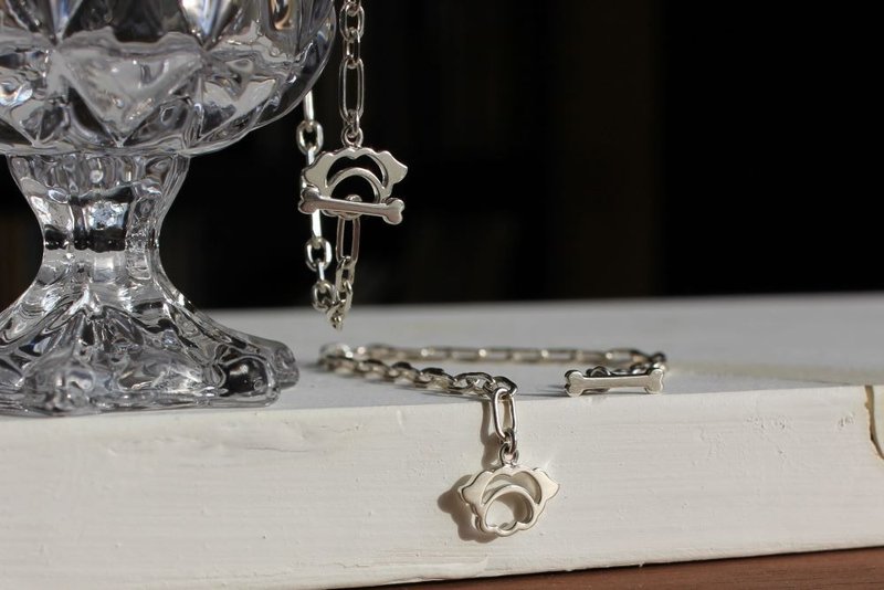 小狗与骨头 925银T扣手链 - 手链/手环 - 纯银 银色