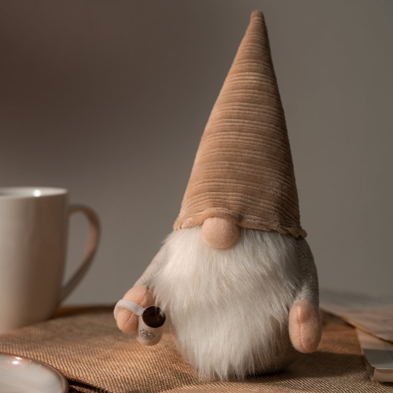 【24小时出货】咖啡地精 Coffee Gnome Decor|圣诞摆饰|交换礼物| - 摆饰 - 棉．麻 卡其色