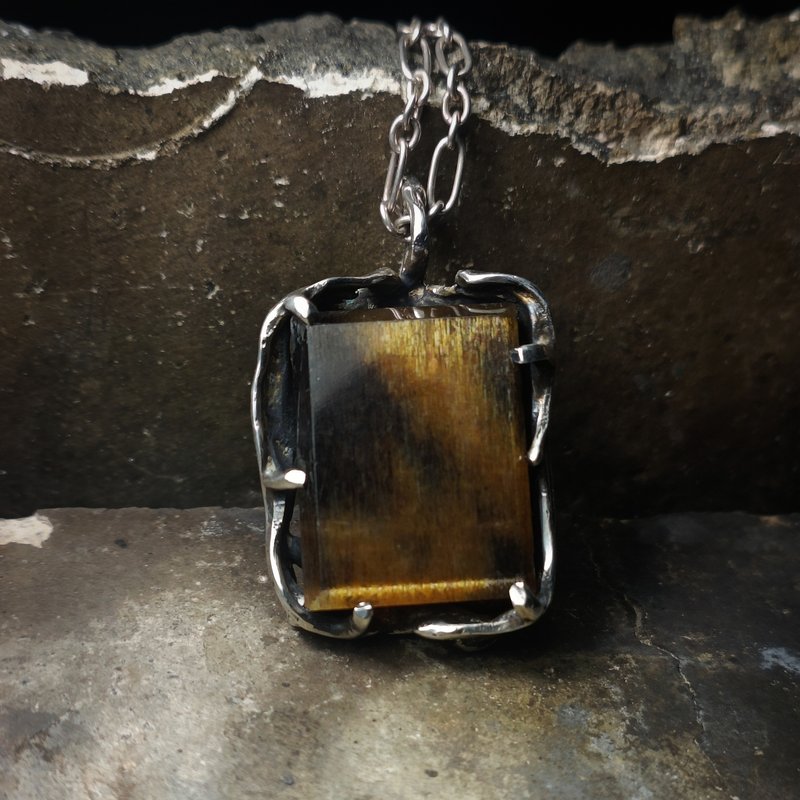 黑金骨干/黑太阳石/无事牌/吊墬 - 项链 - 宝石 黑色