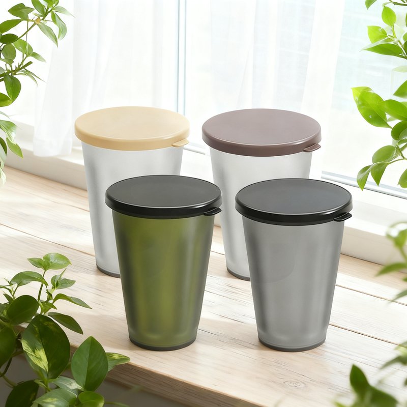 【哩皿生活】冷饮随行杯 附防尘盖 ,水杯 茶杯 咖啡杯 环保杯 - 咖啡杯/马克杯 - 塑料 多色