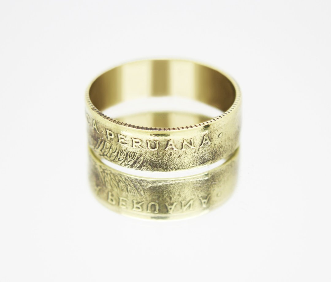 Peru Coin Ring 20 centavos 1960 coin rings for men coin rings for women - 戒指 - 其他金属 