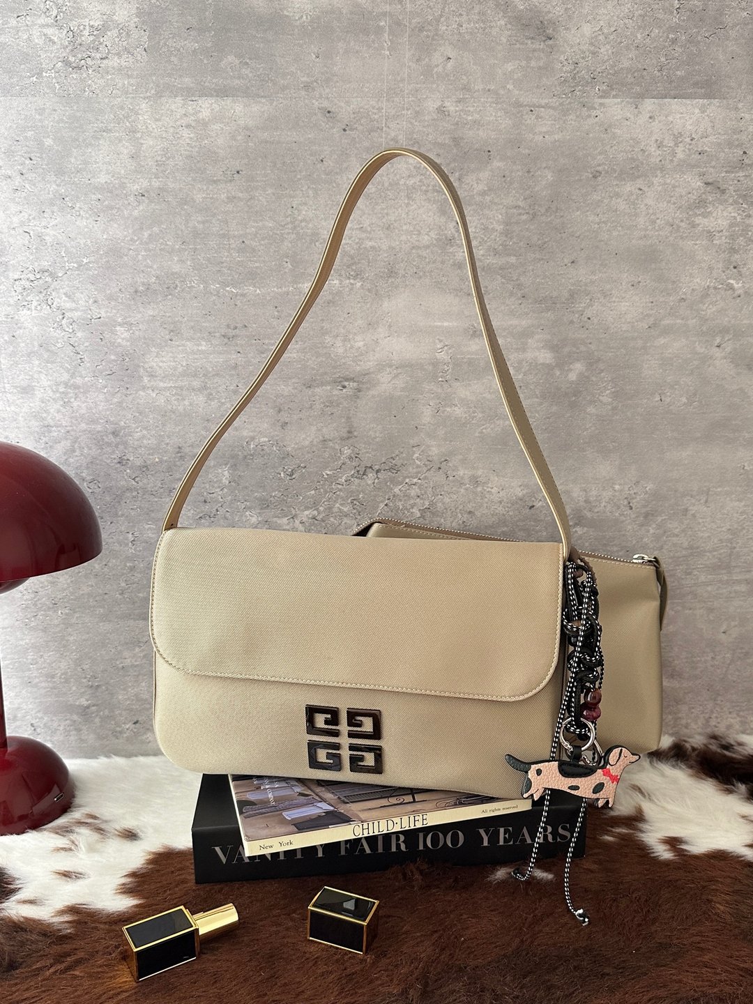 中古包 Givenchy 纪梵希 4G 大扣小法棍肩背包 - 手提包/手提袋 - 其他材质 卡其色