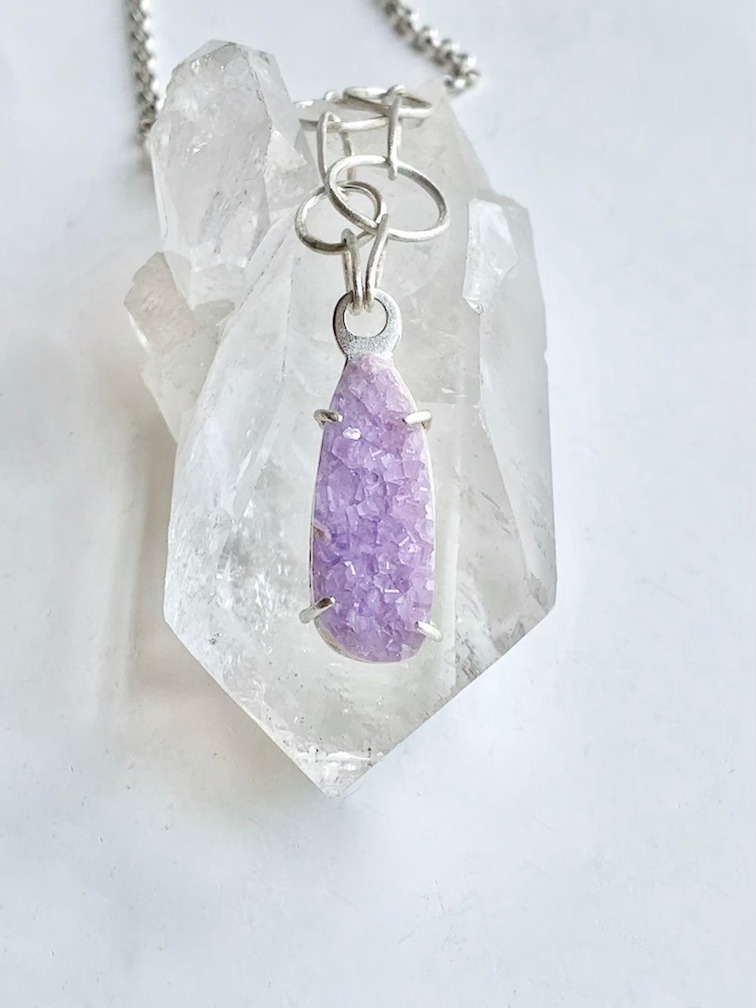 Apatite necklace - 项链 - 宝石 紫色
