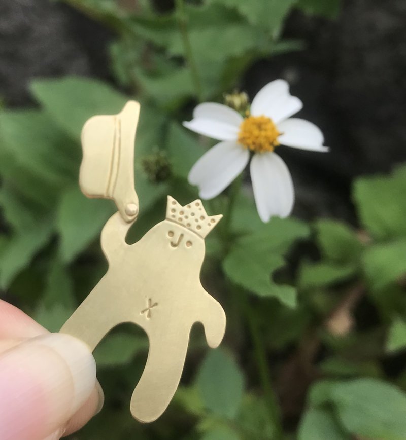 小国王黄铜别针 - 胸针 - 贵金属 