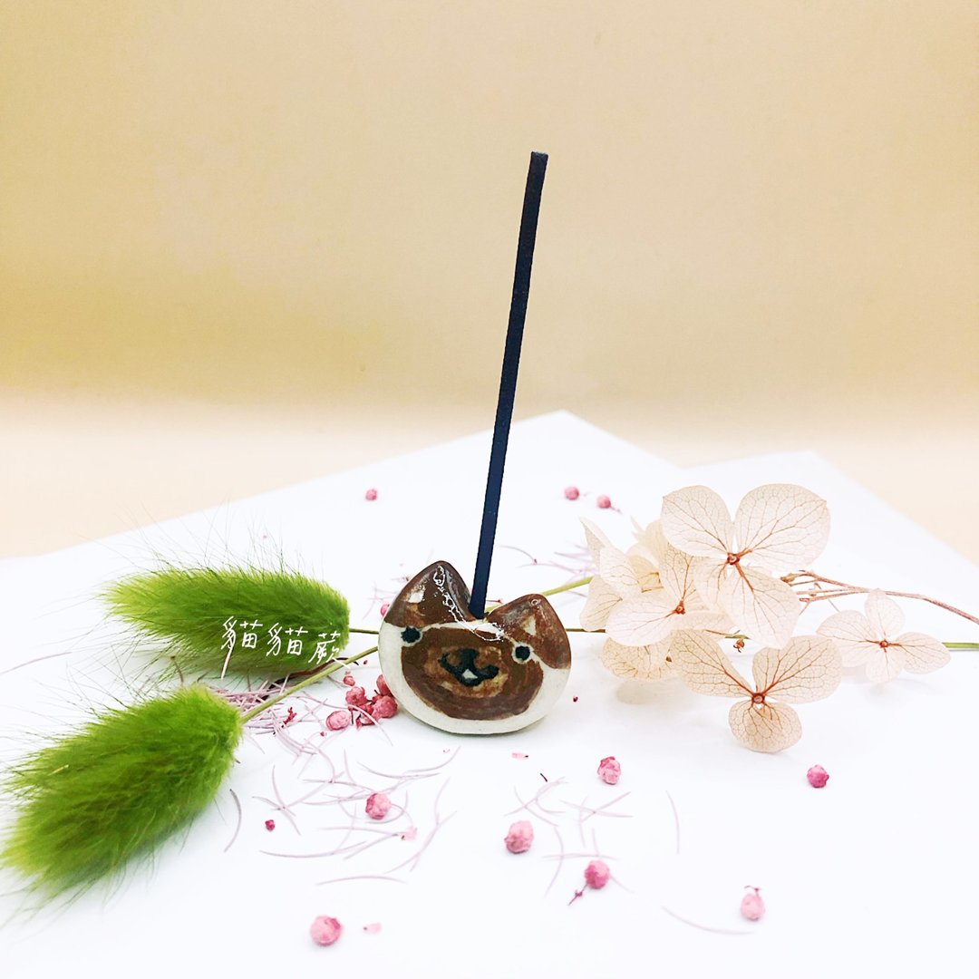 暹罗猫 疗愈小物 多功能线香座 猫猫蕨手作 - 摆饰 - 陶 