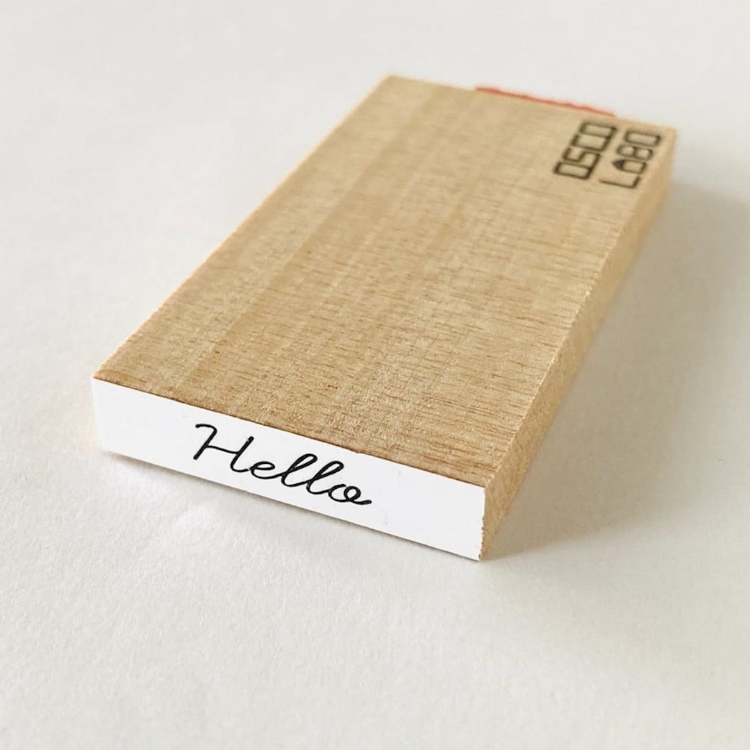 细字消息短句 Hello (草写体) - 印章/印台 - 橡胶 