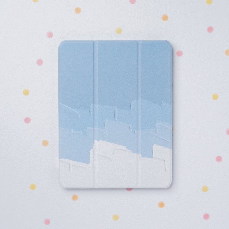 【限时出清】iPad 透明气囊保护壳【油画奶油蓝】右侧笔槽款 - 平板/电脑保护壳 - 其他材质 蓝色