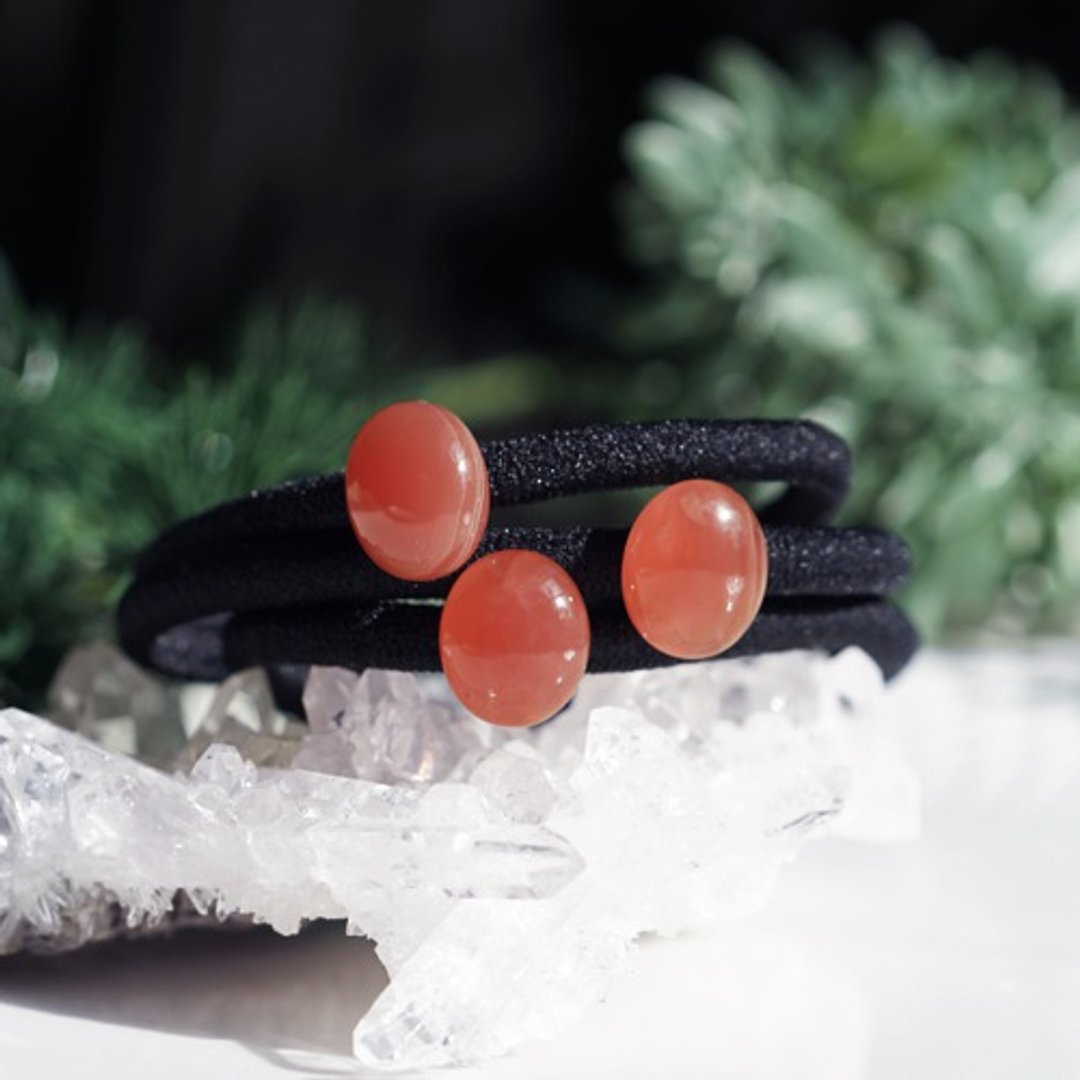 Peruvian Inca Rose Oval Cabochon Hair Band Antonina - 发饰 - 宝石 橘色