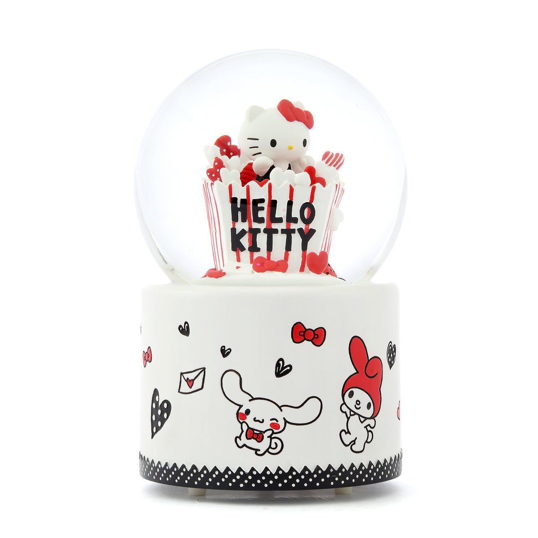 Hello Kitty 欢乐派对 水晶球音乐盒 生日 情人节 圣诞礼物 疗愈 - 摆饰 - 玻璃 