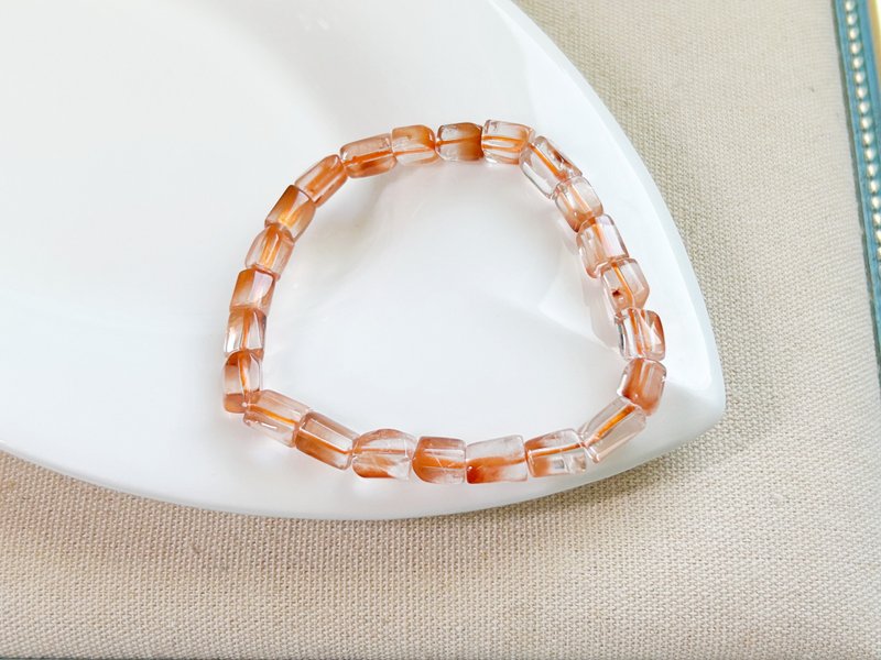 维纳斯水晶【冰块橘兔毛】增强自信和力量 消除消极情绪 - 手链/手环 - 水晶 橘色
