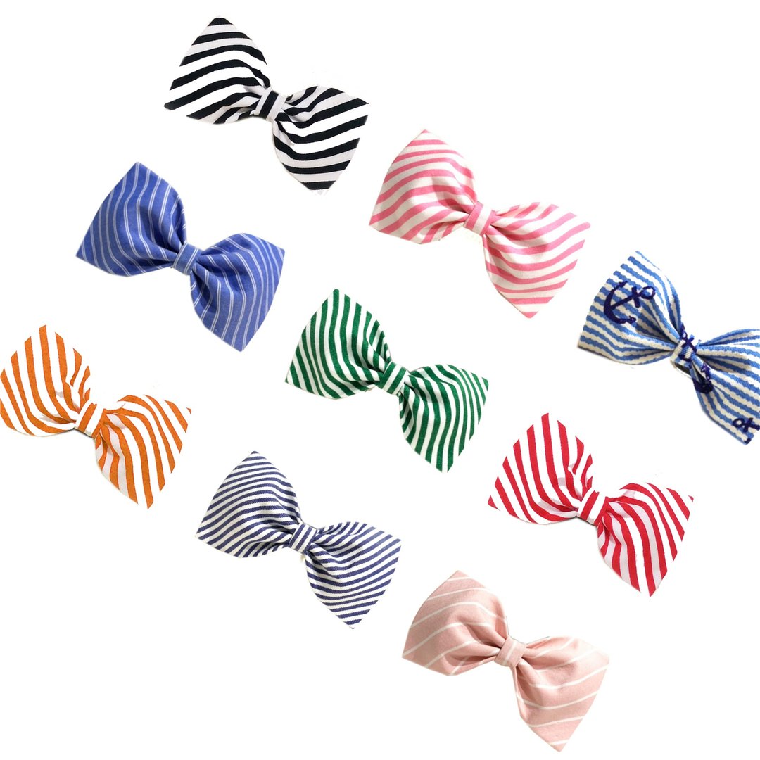 Ella Wang Design Bowtie 宠物 领结 蝴蝶结 条纹 绅士 - 项圈/牵绳 - 棉 多色