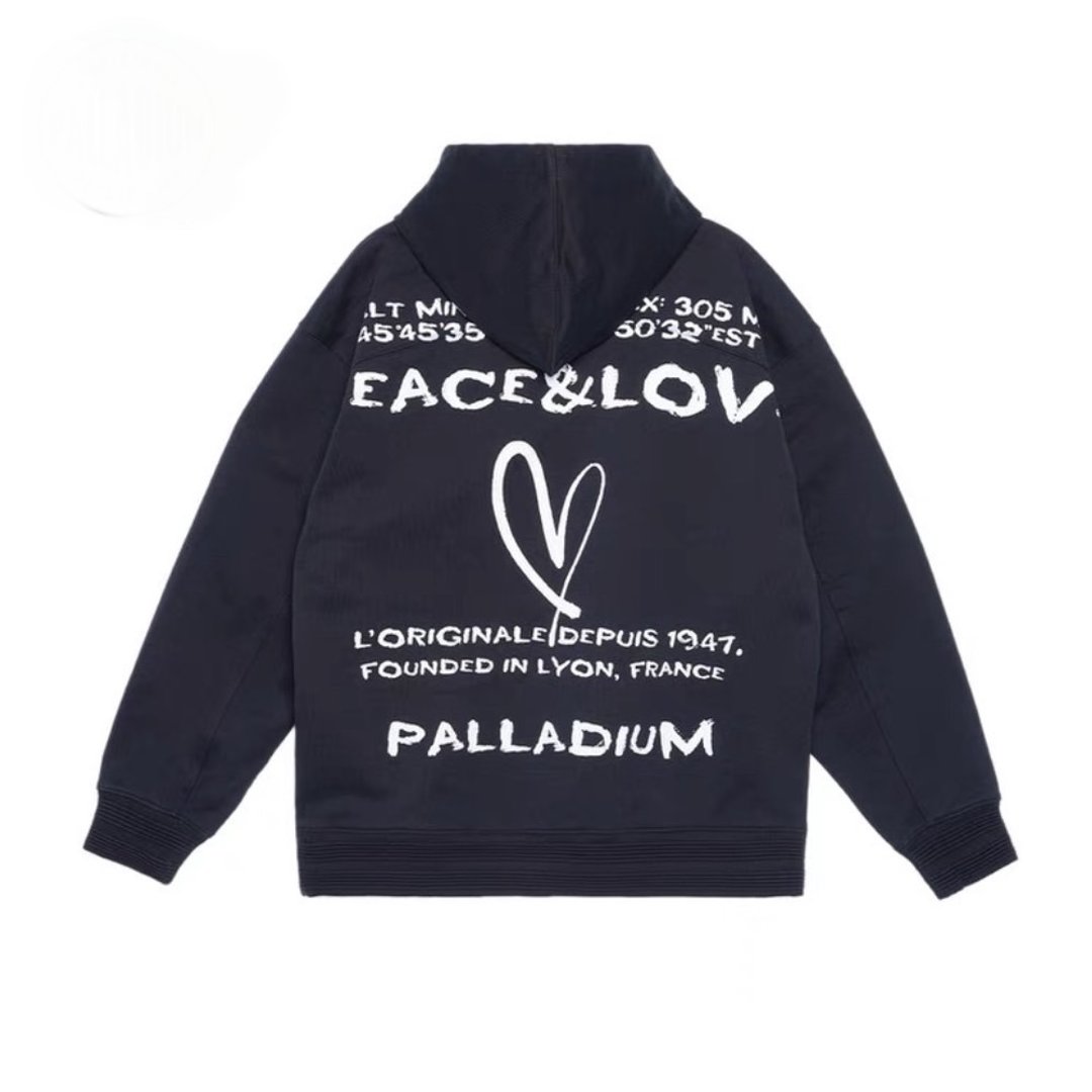 PALLADIUM PEACE & LOVE 檀健次同款潮流印花长袖帽T大学T108889 - 中性连帽卫衣/T 恤 - 其他材质 