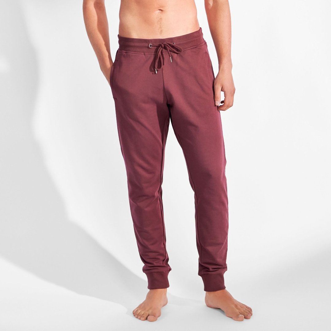 Bread & Boxers Lounge Pant 男用纯有机棉长裤 - 勃根地红 - 男士长裤 - 棉 红色
