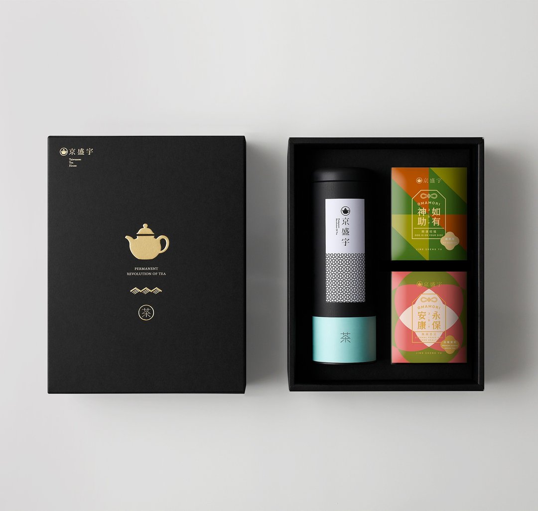 京盛宇【墨金双享】不知春100g茶叶+10入御守袋茶茶包-附专属提袋 - 茶 - 新鲜食材 黑色