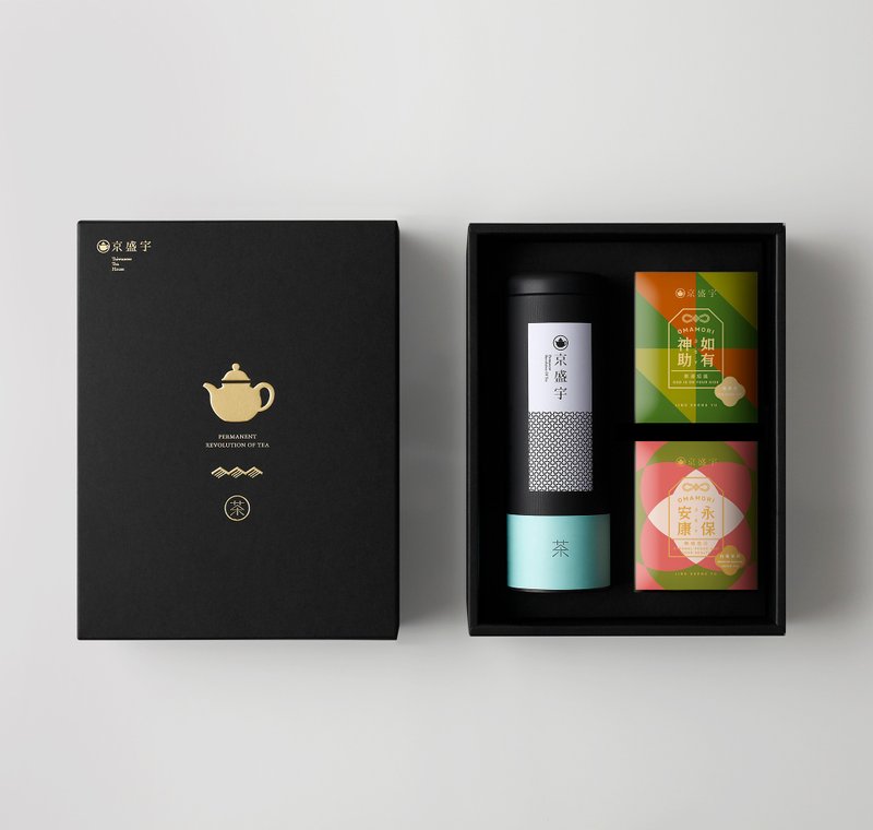 京盛宇【墨金双享】不知春100g茶叶+10入御守袋茶茶包(伴手礼) - 茶 - 新鲜食材 黑色
