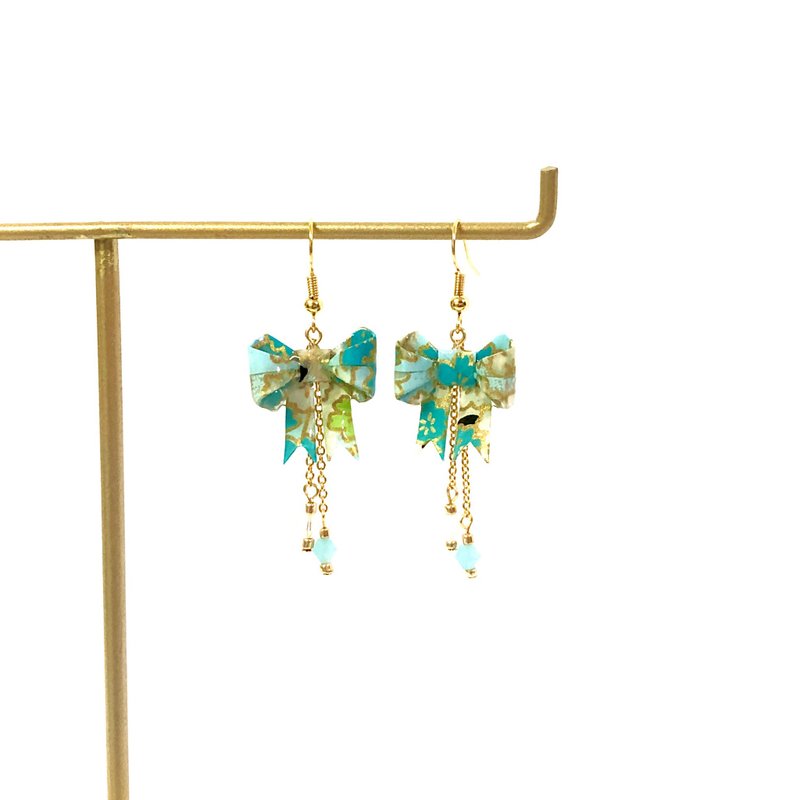 【SGS检验合格】日系折纸系列耳环-蝴蝶结款 (限定色) - 耳环/耳夹 - 纸 多色