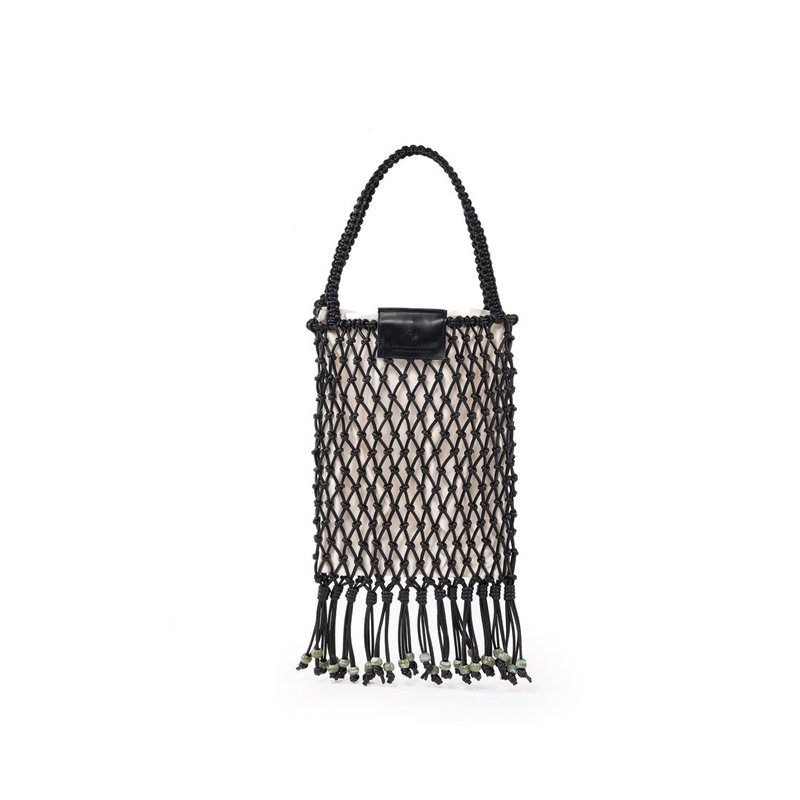 The Solace Tote 玉米基 素皮革 编织包 侧背包 手拿包 黑色 - 侧背包/斜挎包 - 人造皮革 黑色