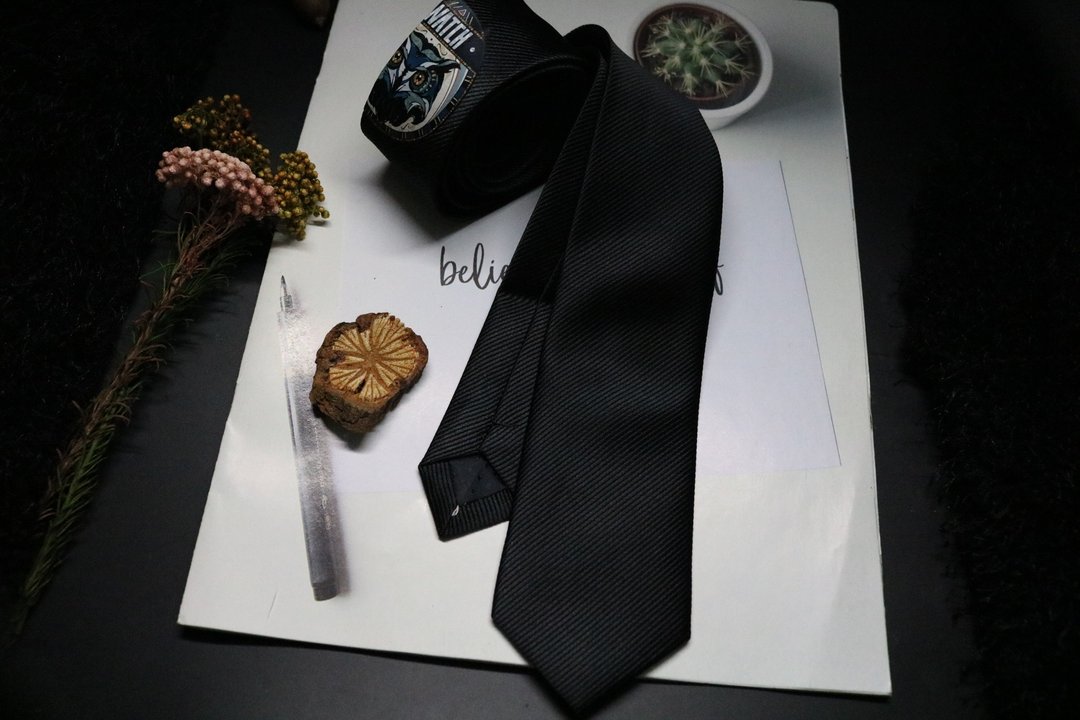 黑色猫头鹰印花领带绅士风领带 - 领带/领带夹 - 聚酯纤维 黑色