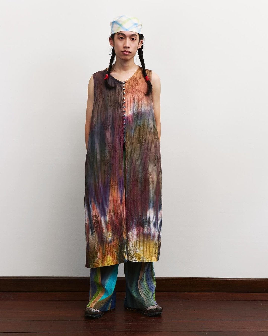 Eco-Printing Multi Color Harmony Dress - 洋装/连衣裙 - 棉 多色