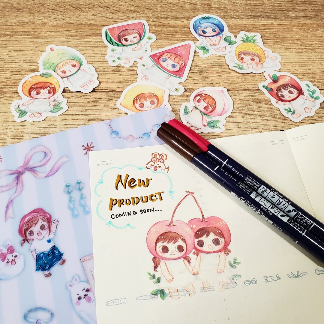 水果精灵 Sticker Set - 贴纸 - 纸 多色