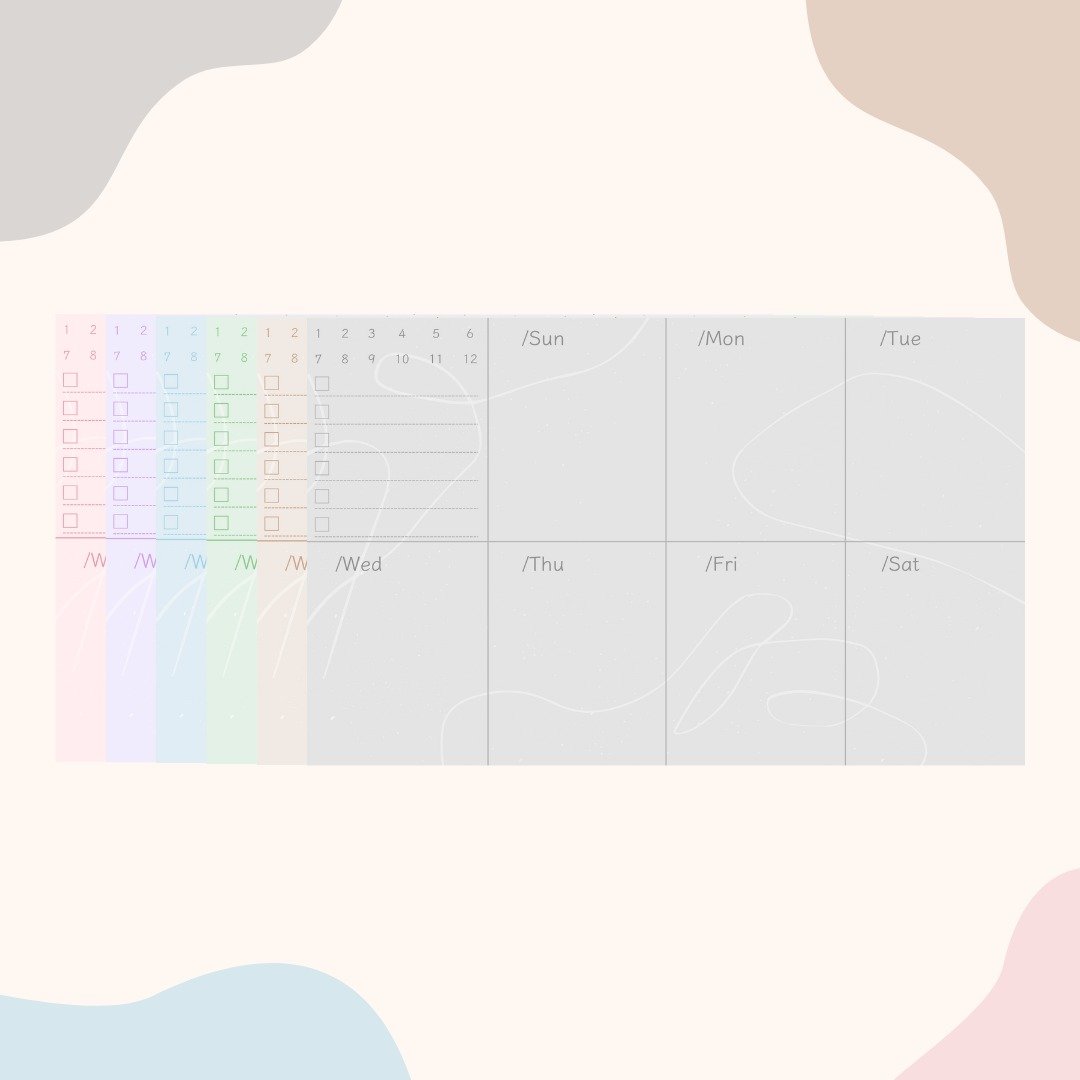Weekly Plan | 马卡龙色 无时效周计划 | 电子模板 - 电子手帐及素材 - 其他材质 