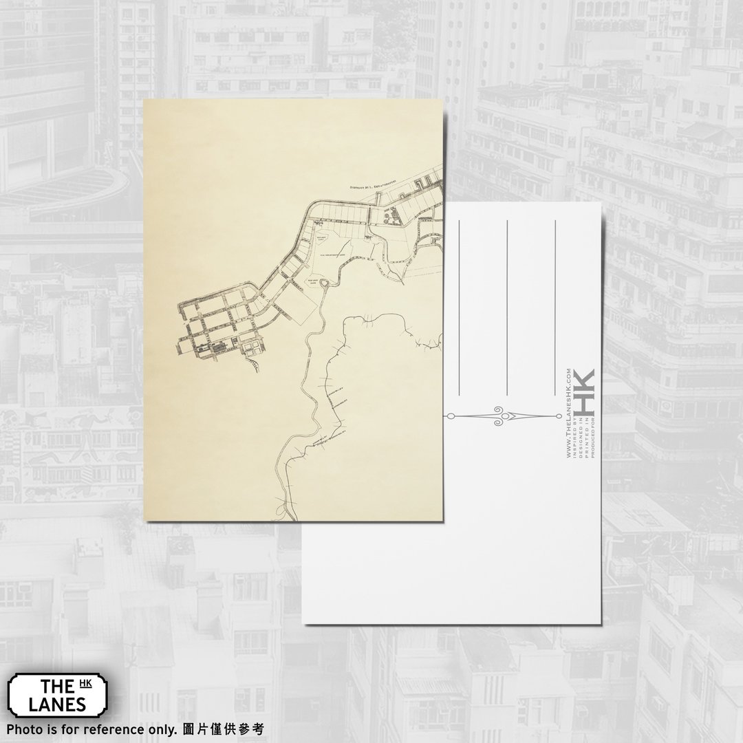 A6明信片 1889年维多利亚城 四环九约地图 A - 卡片/明信片 - 纸 多色
