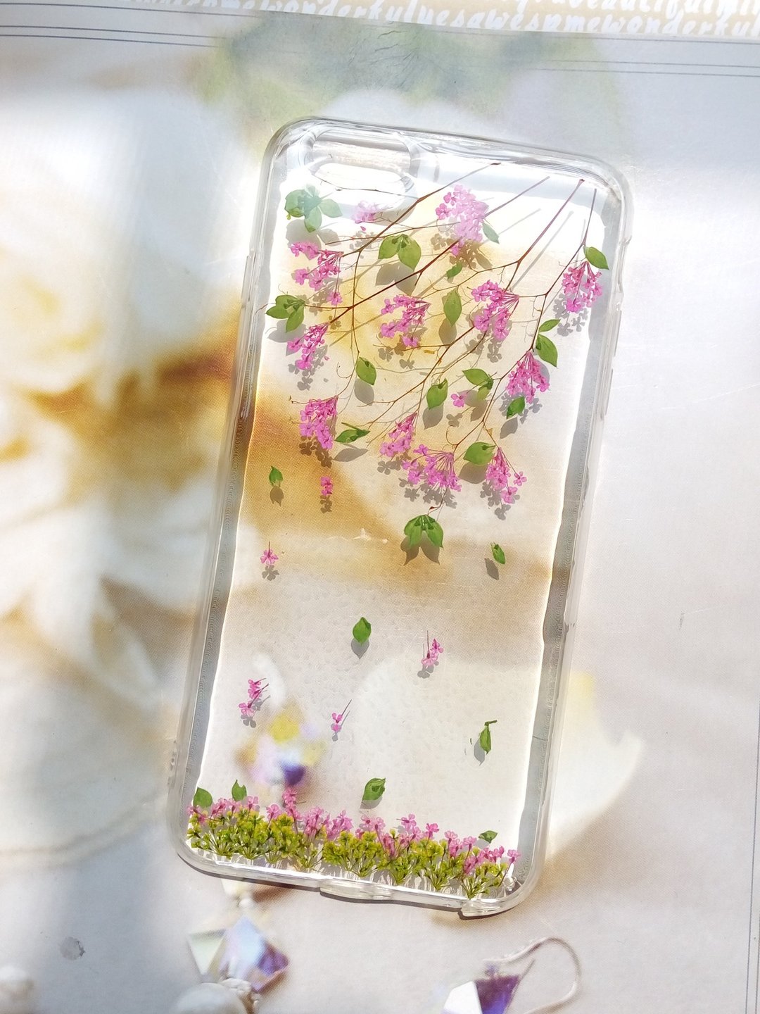 Annys workshop手作押花手机保护壳, iPhone 6s plus及iPhone 6 plus适用, 盛开第三章 - 手机壳/手机套 - 塑料 粉红色