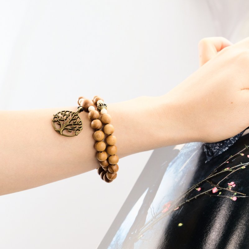 【Australia Sandalwood系列】永生树 平安手串 8mm - 手链/手环 - 木头 