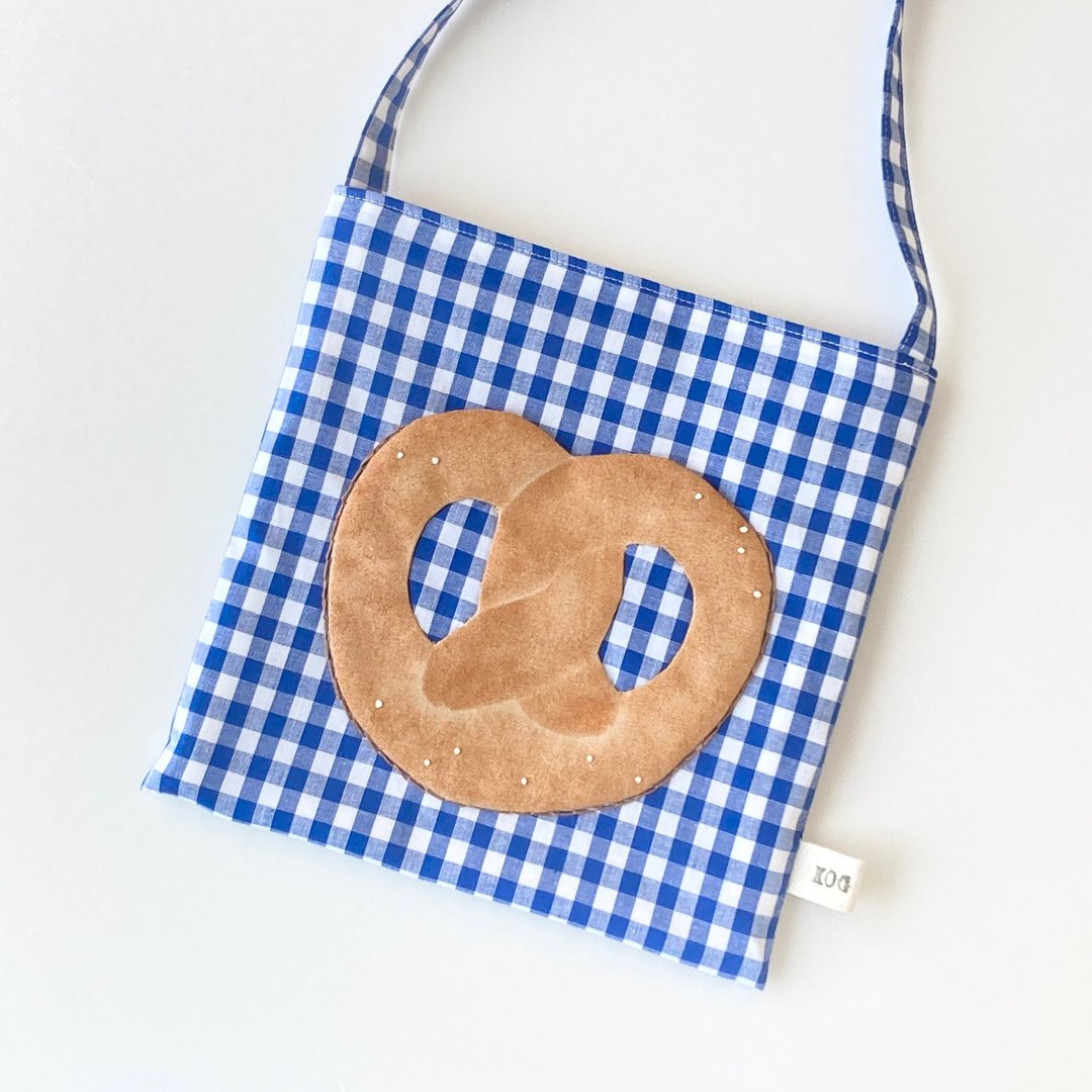 蝴蝶饼与格纹布斜背包 - 侧背包/斜挎包 - 棉 蓝色