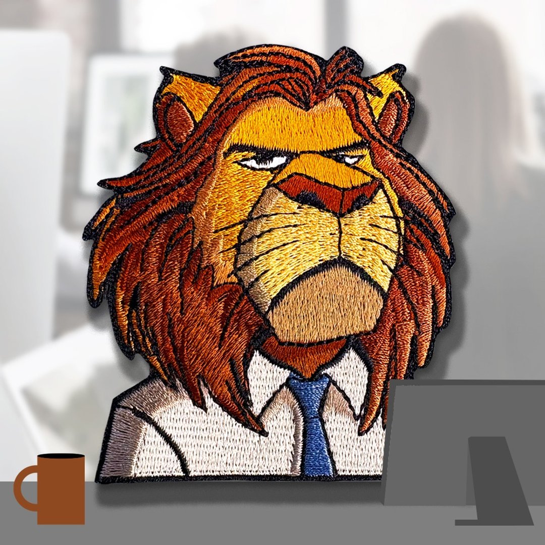 【厌世动物上班族刺绣布贴】Lion 狮子 - 其他 - 绣线 