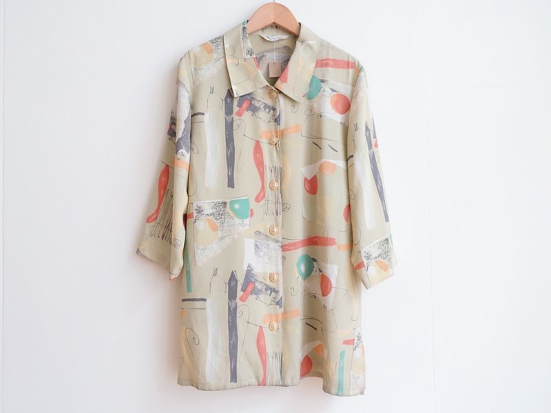 Vintage / 衬衫 / 全新品七分袖 no.228 tk - 女装衬衫 - 聚酯纤维 多色