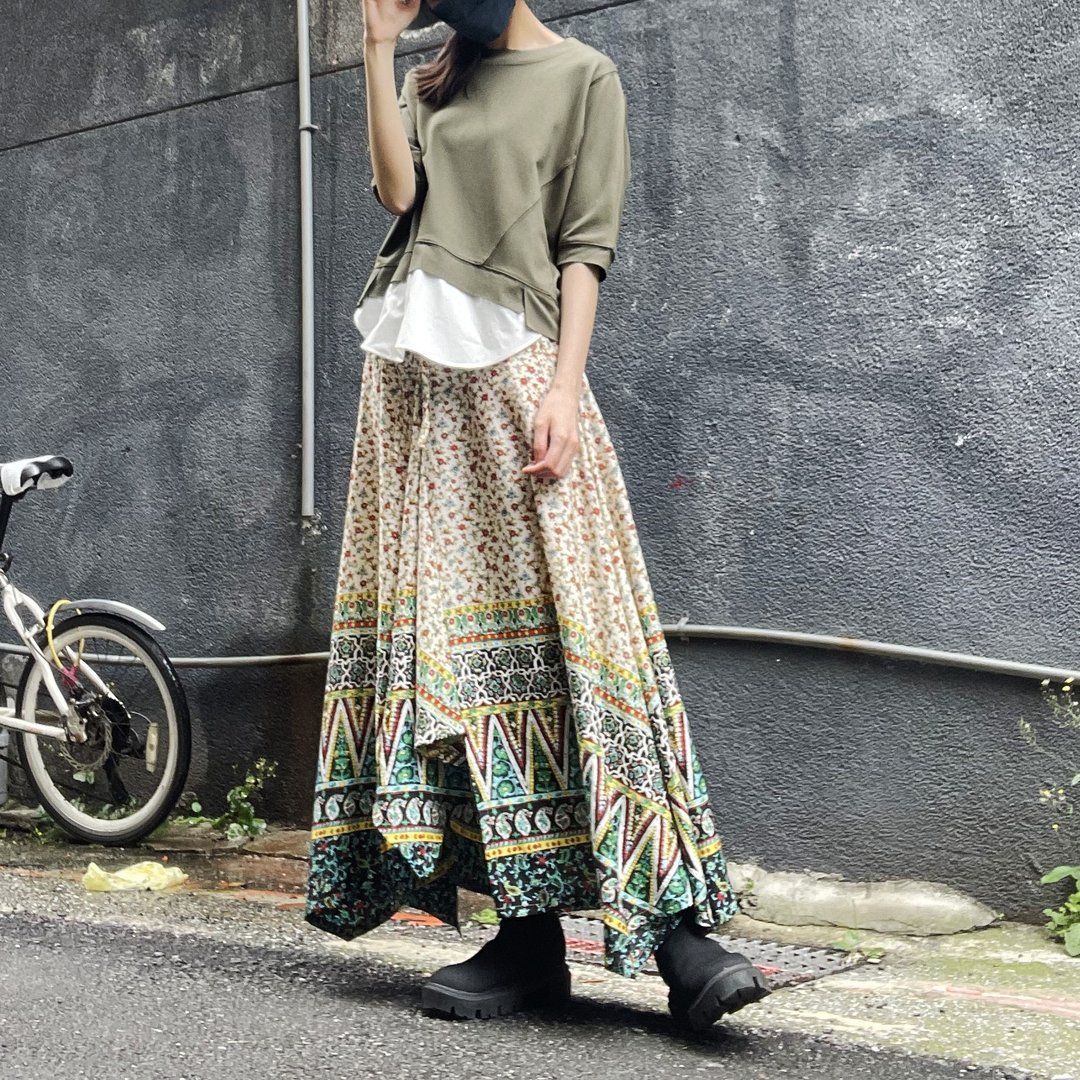 杏花 - 多角造型裙 #T6052 - 裙子 - 棉 多色
