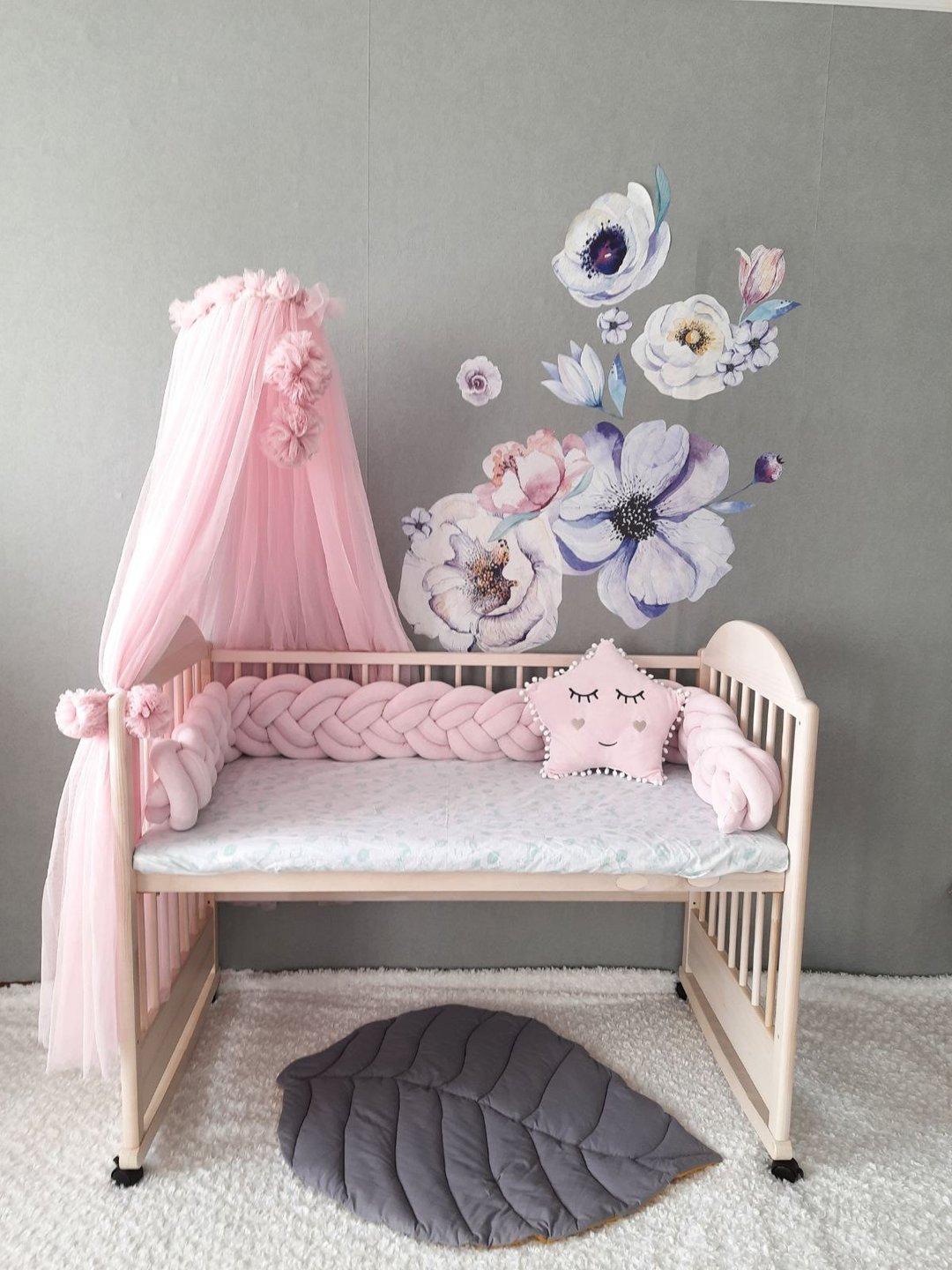 Braided crib  bumper.  Nursery crib bedding + Star pillow as a gift! - 婴儿饰品 - 棉 多色